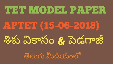 APTET child development and pedagogy with answers