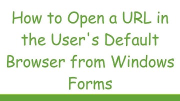 How to Open a URL in the User