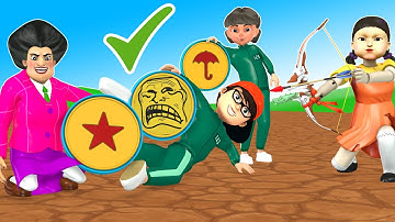 Scary Stranger 3D - Squid Game (오징어 게임) Trying Honeycomb Candy Shape Challenge in Achery Game