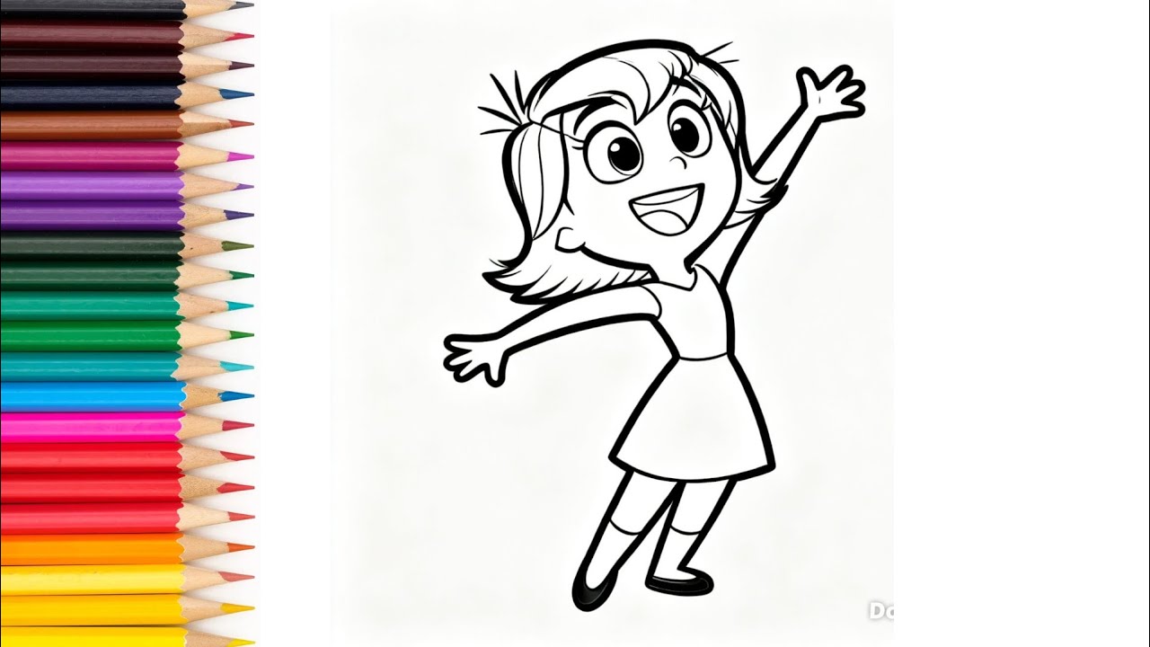 How to coloring Joy insideout for kids and toddlers