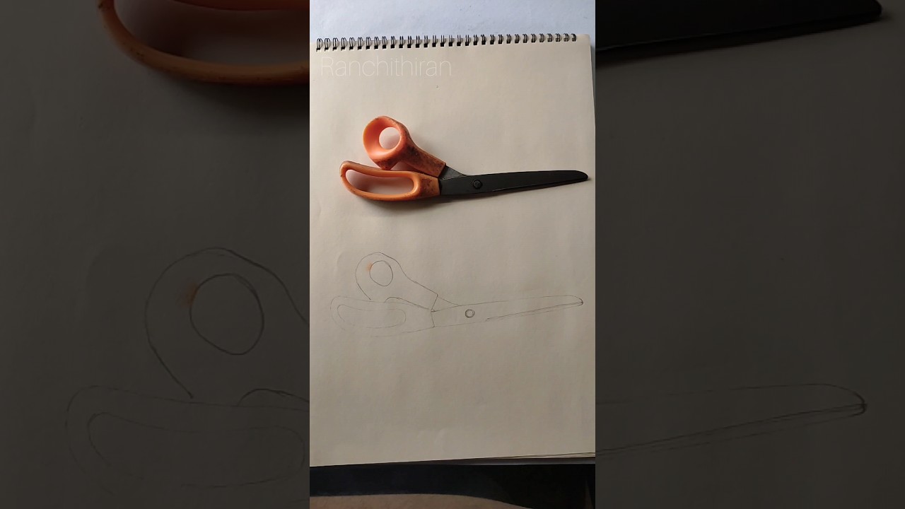scissors realistic drawing 🔥