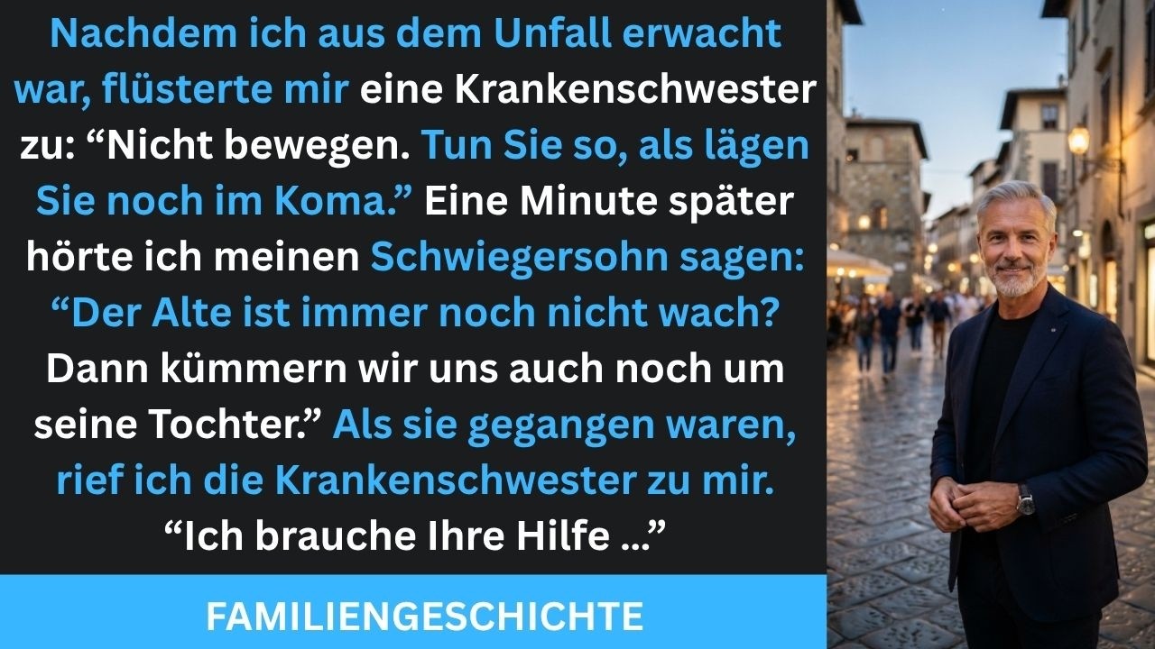Bleib still, tu so, als wärst du im Koma", flüsterte die Krankenschwester–dann hörte ich seinen Plan