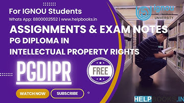 IGNOU PGDIPR Free Solved Assignment & Exam Notes Combo PGD in Intellectual Property Rights