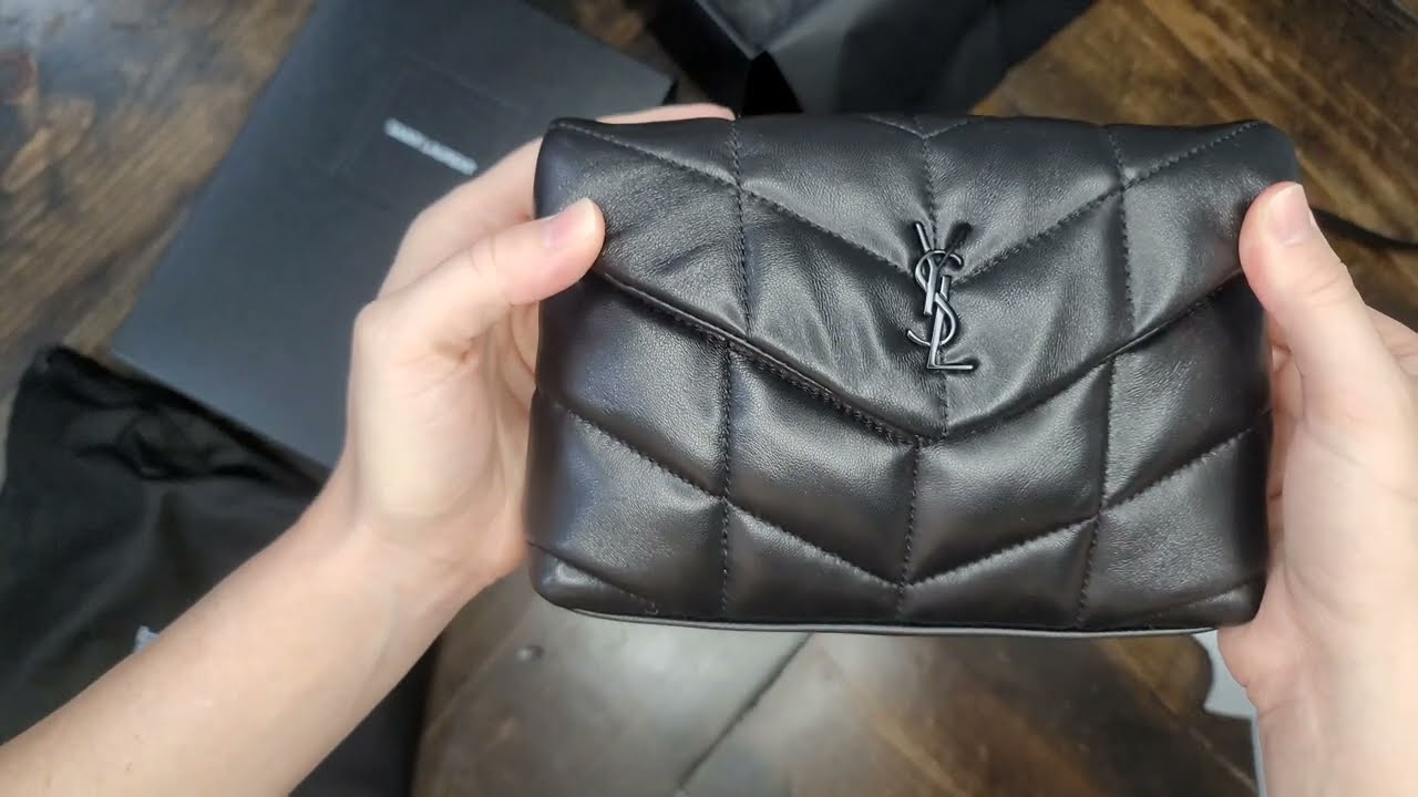 YSL PUFFER SMALL POUCH IN QUILTED LAMBSKIN, UNBOXING 