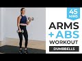 45-Minute Arms and Abs Workout | Dumbbells, Drop Set Format