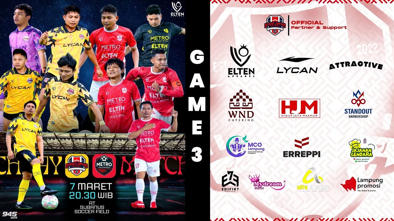 🔴SERUUU❗❗❗ GAME 3//BANDAR LAMPUNG FUN FOOTBALL VS METRO FUN FOOTBALL//FRIENDLY MATCH🏆🔥🔥