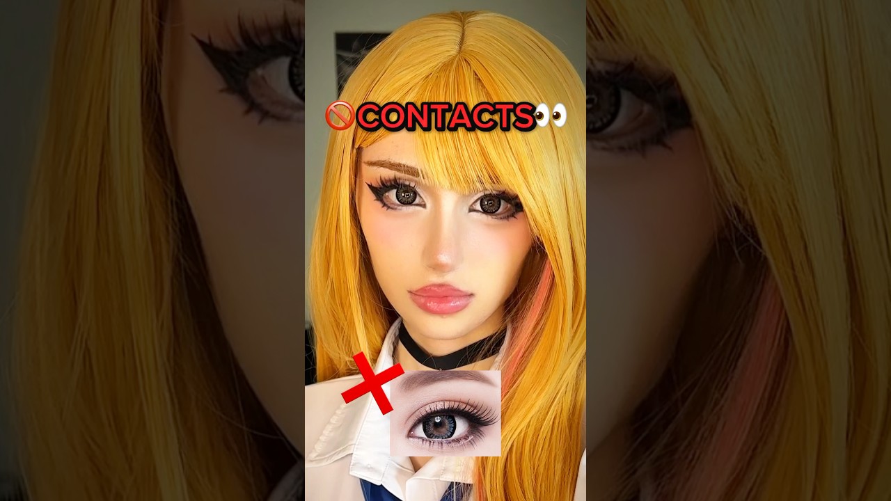 🚫CONTACTS? EASY FIX!👀💖 #makeuptips #cosplay #makeuptutorial