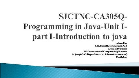 SJCTNC-CA305Q-Programming in Java-Unit I-part I