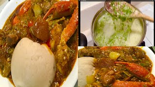 How to make Easy \& Quick Slimy Okro Stew with Banku👌