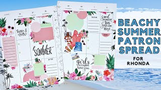 PLAN WITH ME | BEACHY SUMMER PATRON SPREAD FOR RHONDA | THE HAPPY PLANNER