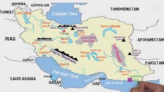 PHYSICAL GEOGRAPHY OF IRAN (Neighbouring Countries, Deserts, Lakes, Rivers, Ports)