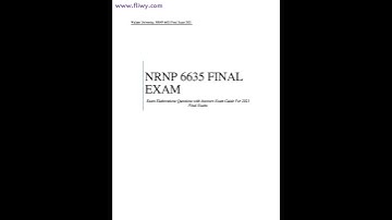Walden University, NRNP 6635 Final Exam 2021 Exam Elaborations Questions with Answers Exam Prep