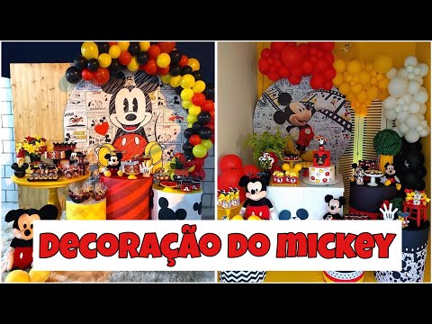 IDEIA DE DECORAÇÃO NO TEMA MICKEY- FESTA COM AMOR