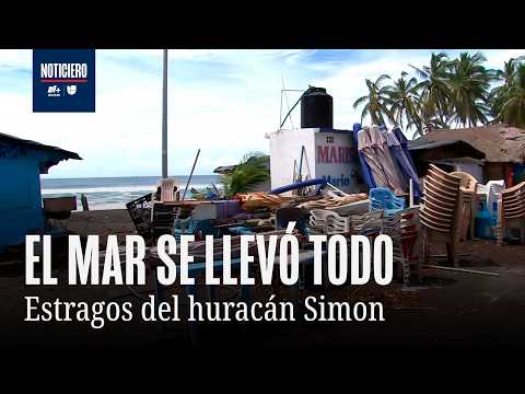 Hurricane Simon destroys Colima beaches: Residents search for their belongings in the sand
