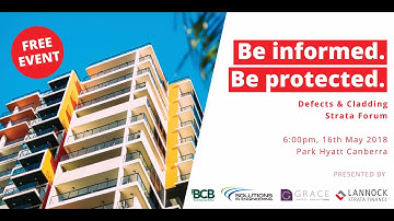Building Defects & Cladding in Strata Forum ACT