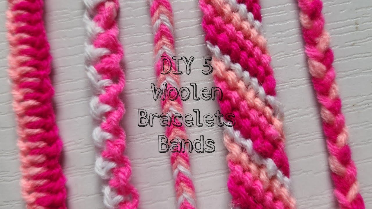 DIY 5 Woolen Bracelets-Bands Easy | Rakhi Friendship Band making #braceletmaking #woolenrakhi