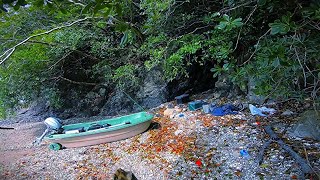 穏やかな海を旅して誰もいない場所で釣りキャンプしたよ