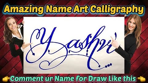 Yashvi Name Signature Calligraphy Status | How to Draw, Cursive Calligraphy with Cut Marker