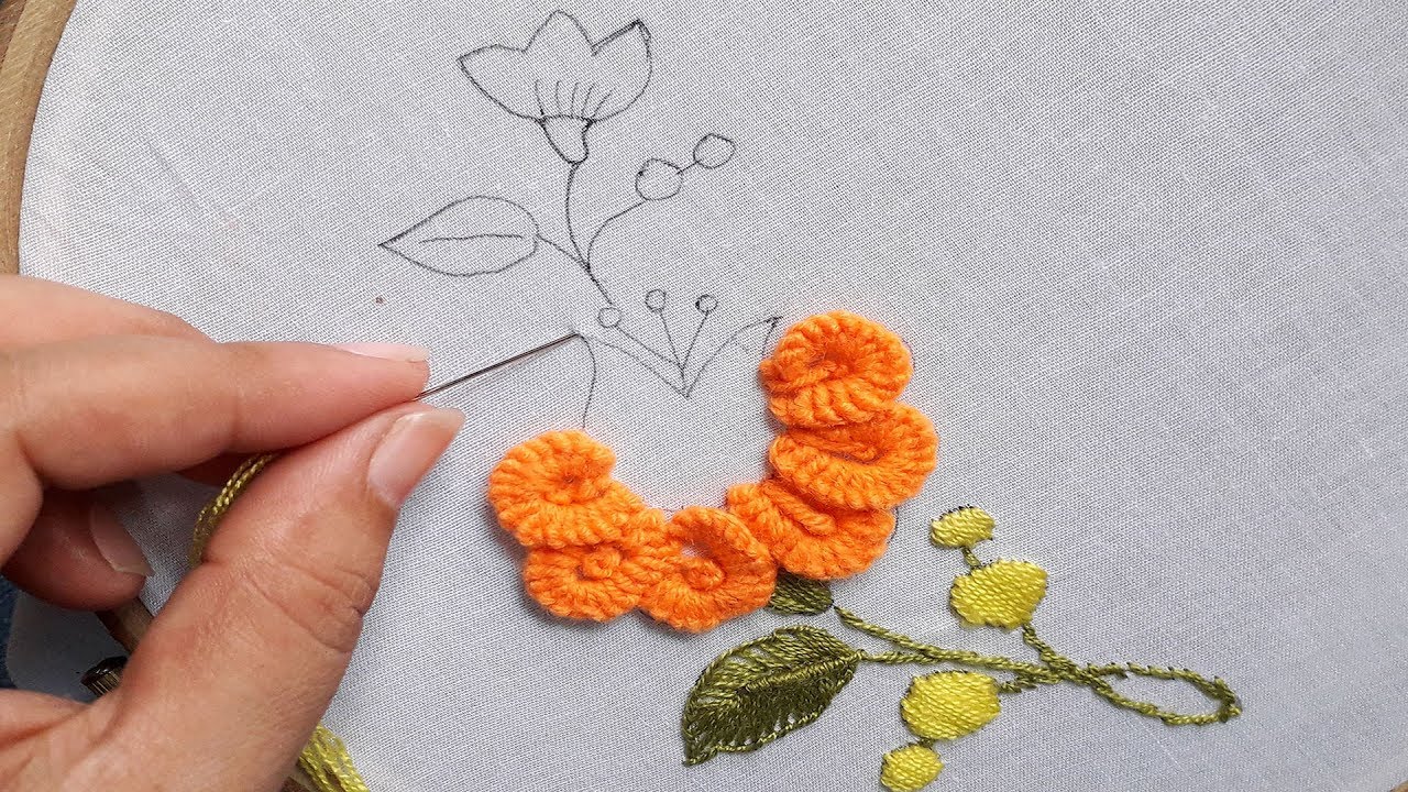 Hand Embroidery, Very Easy Flower Embroidery Tutorial, Simple ...