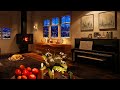 Blizzard Sounds - Piano Music Collection 2021 - Fireplace Sounds for Sleep and Relaxation with a Dog