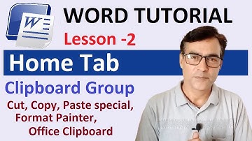 Home Tab in MS Word | Clipboard group in home | MS Word tutorial lesson - 2 | MS Word Free course