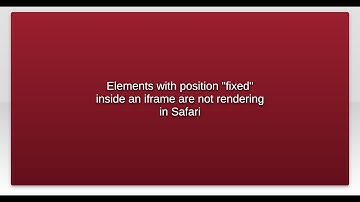 Elements with position "fixed" inside an iframe are not rendering in Safari