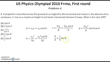 US F=ma Physics Olympiad 2010. First Round. Solutions of all 25 problems. Mechanics
