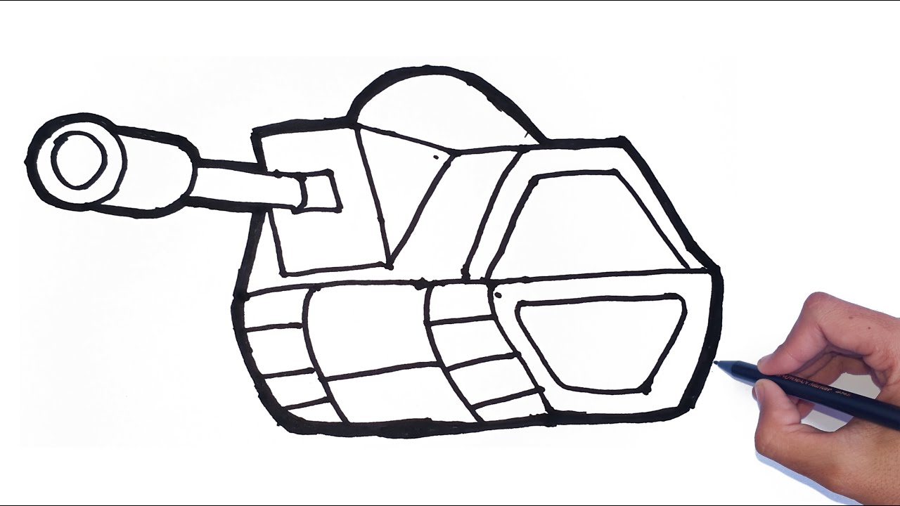 Cara Menggambar Tank untuk pemula | how to draw tanks for beginners