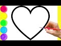 How to draw a heart rainbow cloud and cup  drawing tutorial art