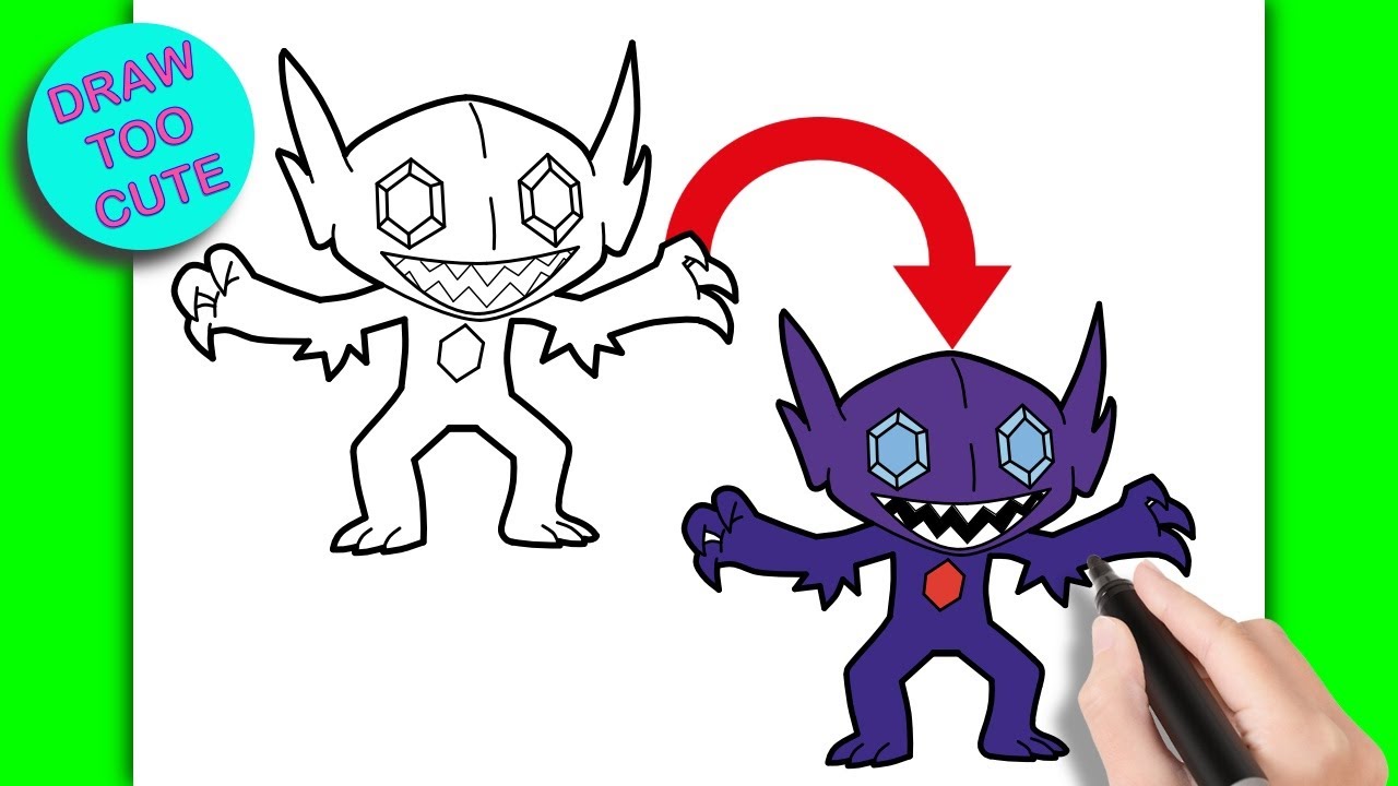 Tutorial de Desenho Sableye + Mega Sableye