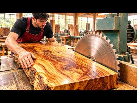 LOOK WHAT MR. VAN CREATED! The FULL Process of Carving GIANT Solid Wood Furniture!
