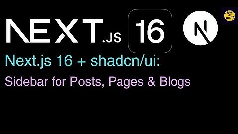 Next.js 16 + shadcn/ui: Sidebar for Posts, Pages & Blogs #reactjs #nextjs