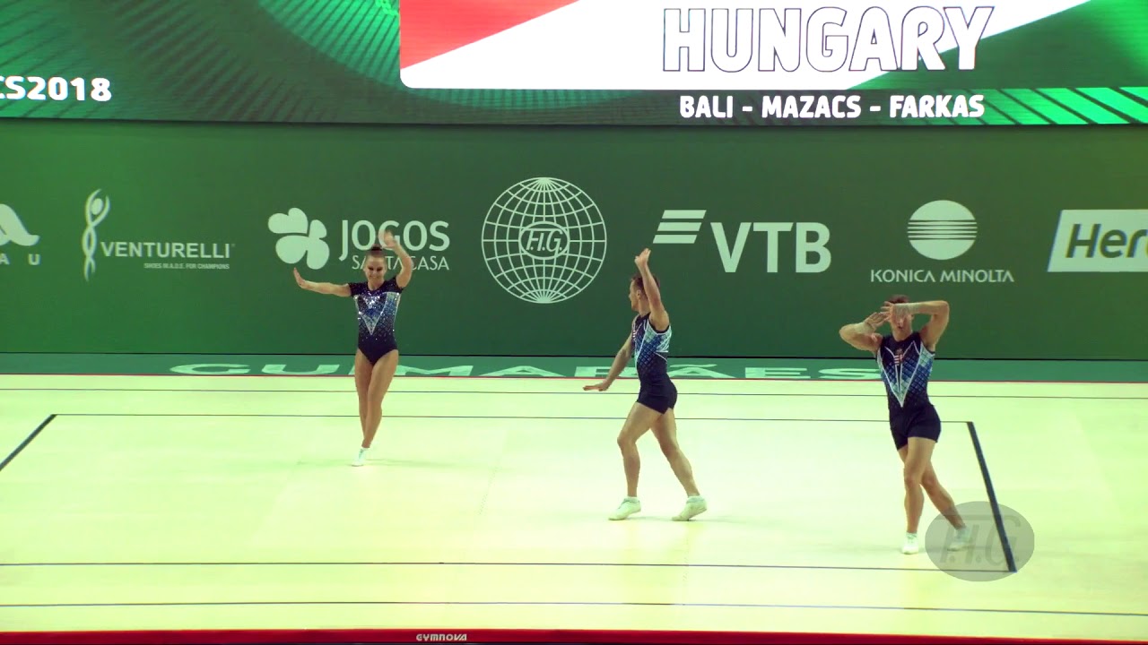 Hungary (HUN) - 2018 Aerobic Worlds, Guimaraes (POR) - Trio Qualifications