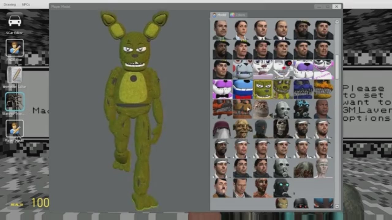 Fnaf Sl Gmod Adventure Funtime Springtrap Playermodel Npc Youtube - garrys mod roblox npc