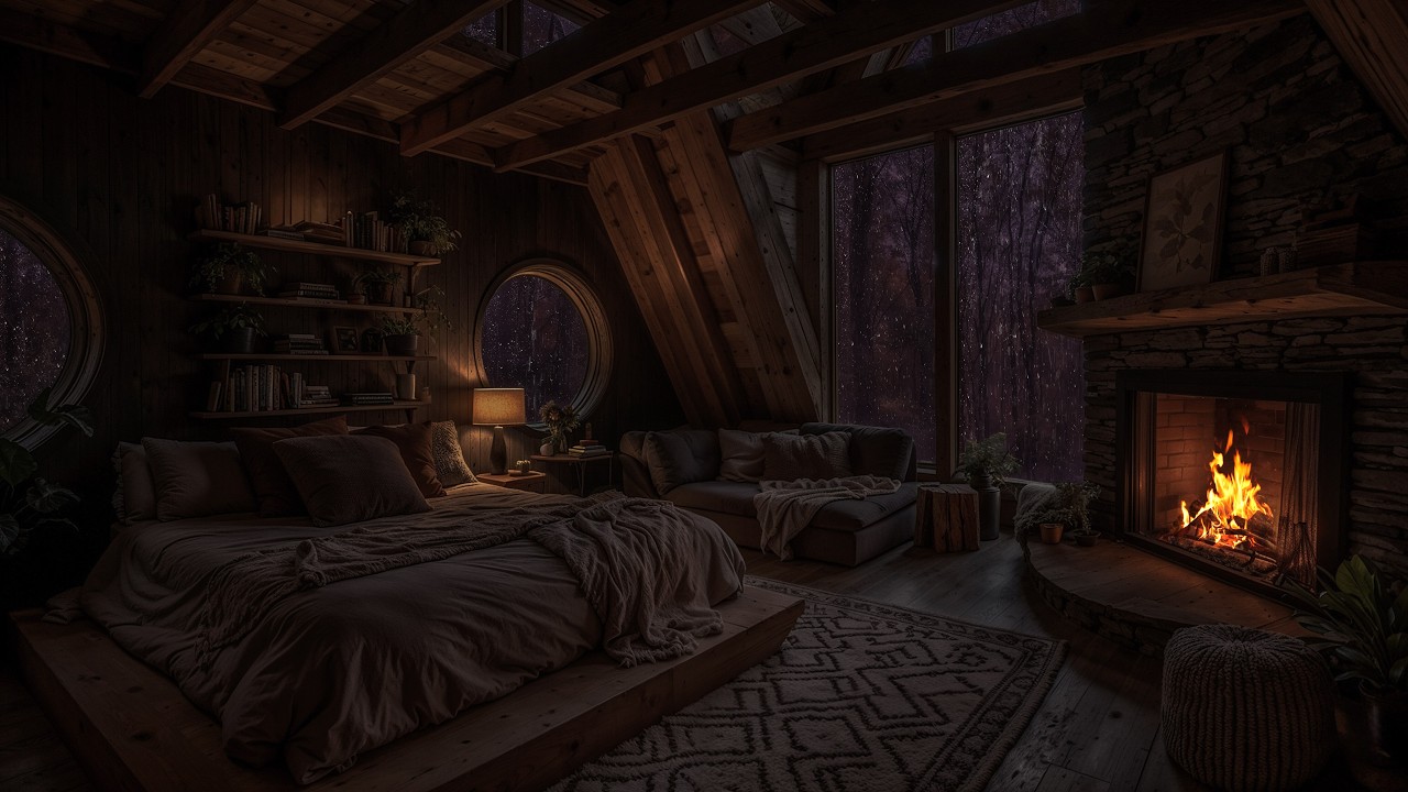 Gravedad de Lluvia Constante en Cabaña del Bosque | Sonidos para Dormir Profundamente