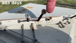 Screw materials exposed to a salt-air environment