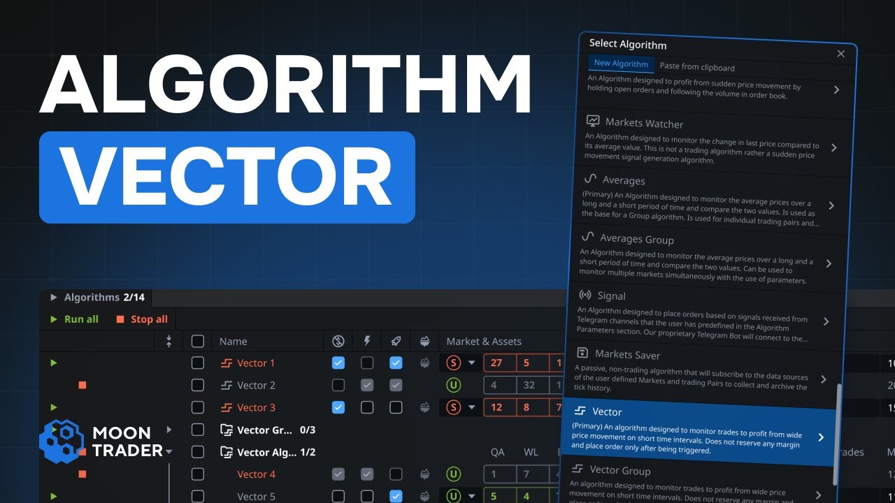 MoonTrader. Vector Algorithm - YouTube