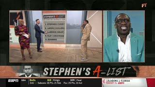 FIRST TAKE | Stephen A.'s A-List of active NBA players most deserving of a statue: 1. Curry; LeBron