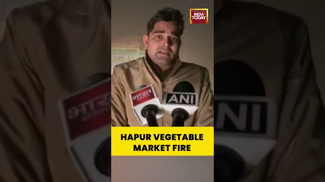 Fire Breaks Out at Naveen Mandi Vegetable Market in Hapur, UP; Three Shops Affected | 