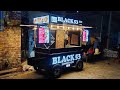 Black 53 handpush food cart with bbq  with chinese range made by js food cart manufacturers