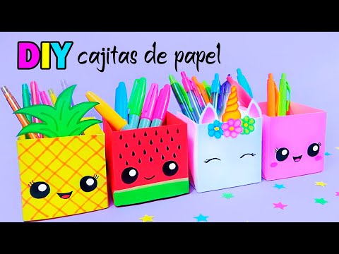 Manualidades con Papel / Cajitas de Papel DIY Organizador de Escritorio / Tutorial Origami