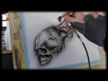 Airbrush Anleitung für Anfänger - How To airbrush for beginners - (Skull Videotutorial)