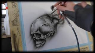 Airbrush Anleitung für Anfänger - How To airbrush for beginners - (Skull Videotutorial)