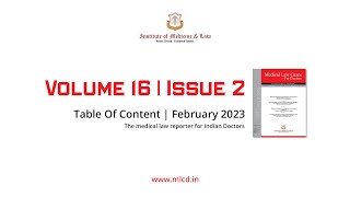 Table of Contents - February '23 | Medical Law Cases - For Doctors | Medical Law Reporter