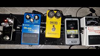 Pedalboard test (Xotic SL-Drive, Boss BD-2 Blues Driver, MXR Distortion +, EHX LPB-1)