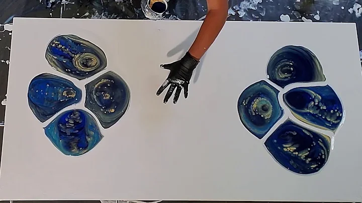 Medallions  HUGE 30x60 canvas in Payne's Grey, 24K...