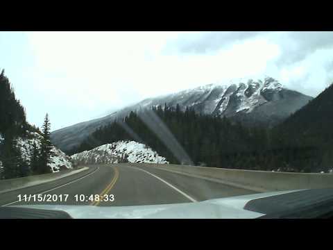 Driving West HWY 1 thru Canmore, Alberta , Nov 15 2017. PART 2