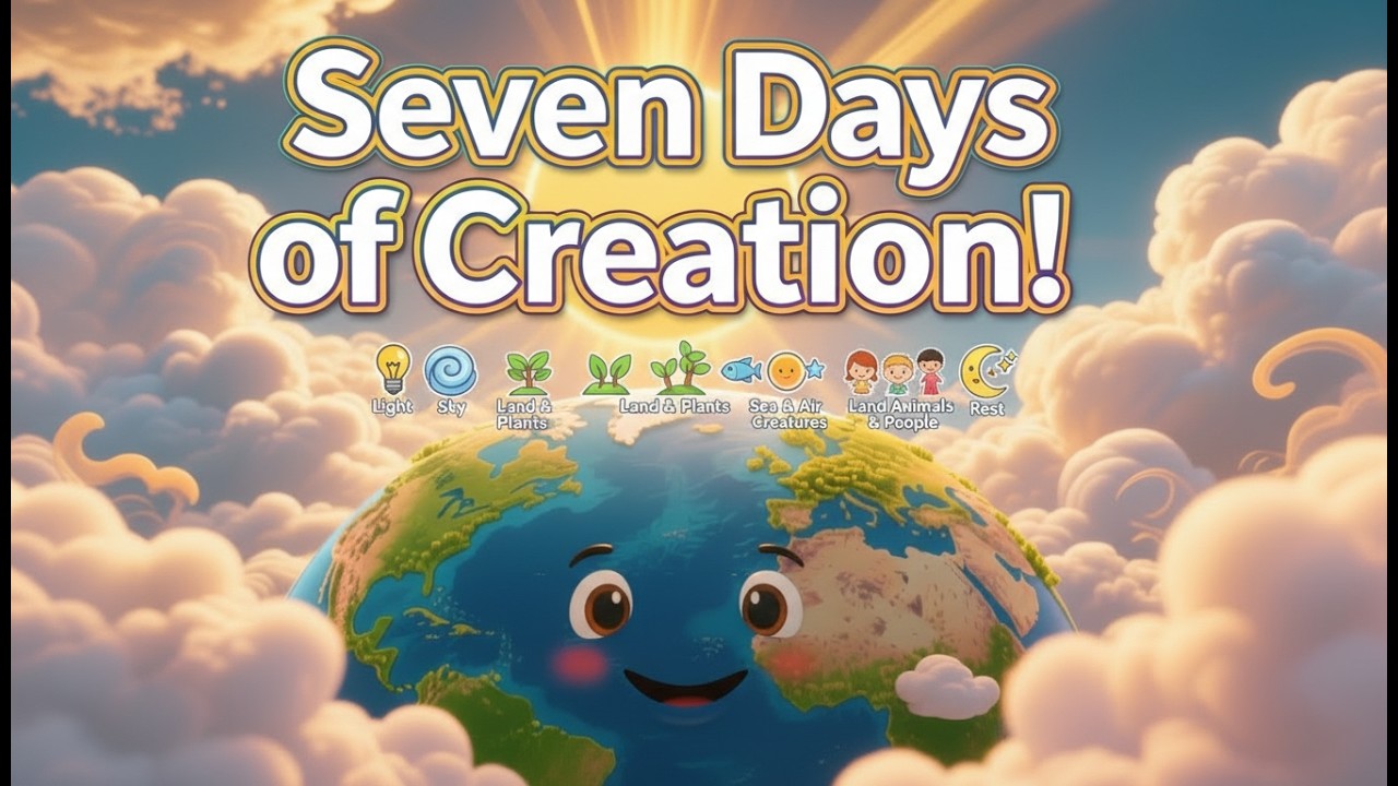 The Creation Song for Kids 🎵 | Bible Story Nursery Rhyme | God Made the World in 7 Days