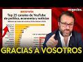 ¡Gracias, gracias, gracias a la audiencia de Negocios TV! Nos convertís en líderes en YouTube