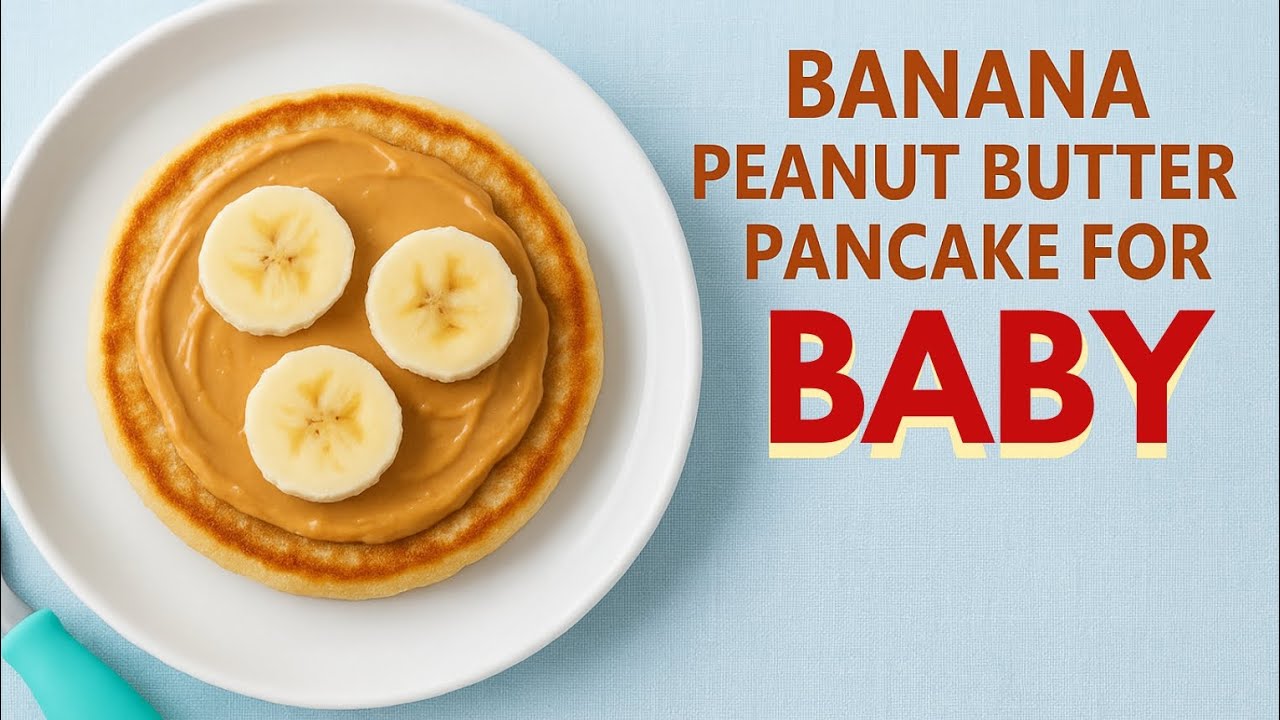 Fluffy oats banana peanut butter pancake for 1+ years baby | healthy banana oats recipe 